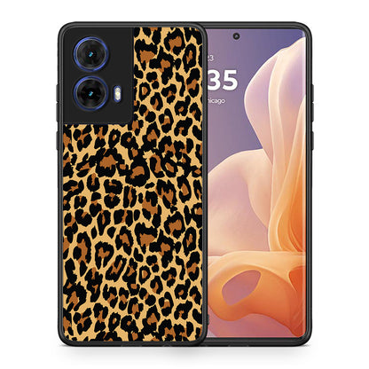 Θήκη Motorola Moto G85 Leopard Animal από τη Smartfits με σχέδιο στο πίσω μέρος και μαύρο περίβλημα | Motorola Moto G85 Leopard Animal case with colorful back and black bezels