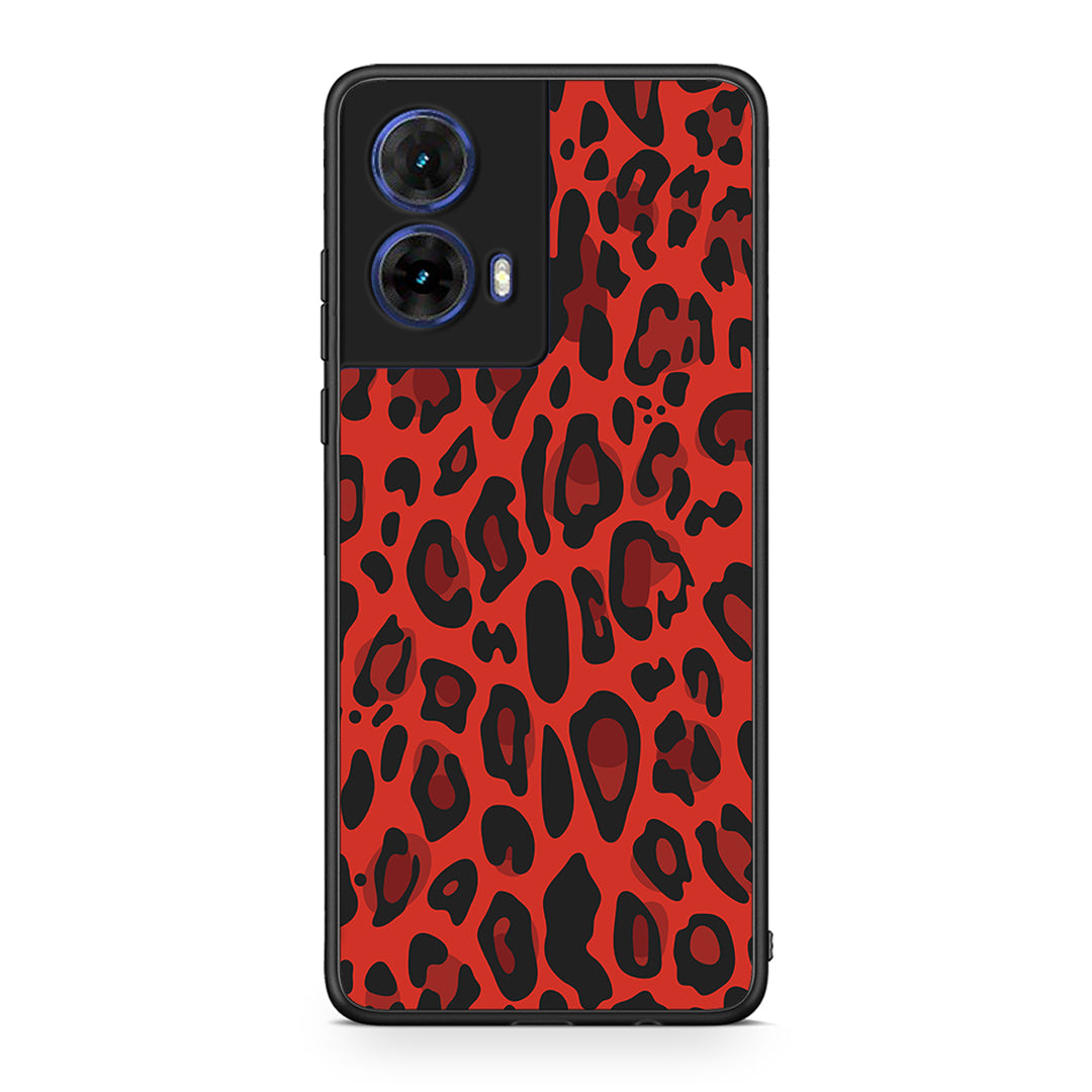 4 - Motorola Moto G85 Red Leopard Animal case, cover, bumper