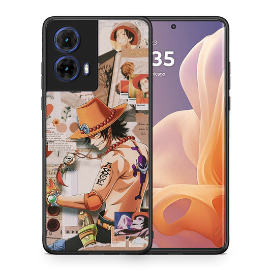 Θήκη Motorola Moto G85 Anime Collage από τη Smartfits με σχέδιο στο πίσω μέρος και μαύρο περίβλημα | Motorola Moto G85 Anime Collage case with colorful back and black bezels
