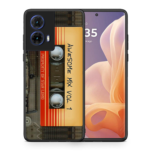 Θήκη Motorola Moto G85 Awesome Mix από τη Smartfits με σχέδιο στο πίσω μέρος και μαύρο περίβλημα | Motorola Moto G85 Awesome Mix case with colorful back and black bezels