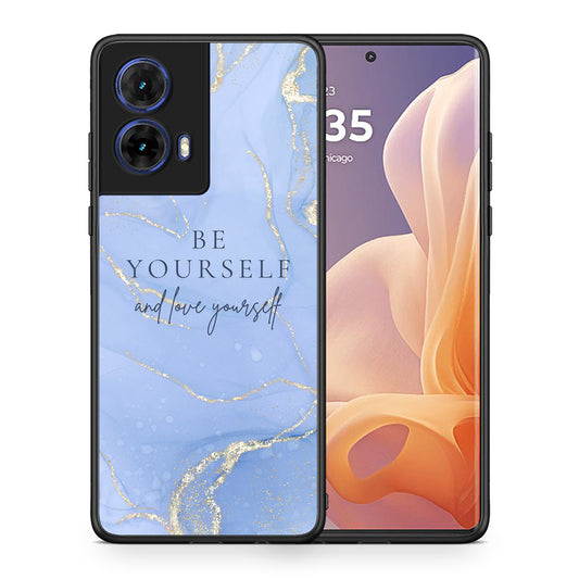 Θήκη Motorola Moto G85 Be Yourself από τη Smartfits με σχέδιο στο πίσω μέρος και μαύρο περίβλημα | Motorola Moto G85 Be Yourself case with colorful back and black bezels