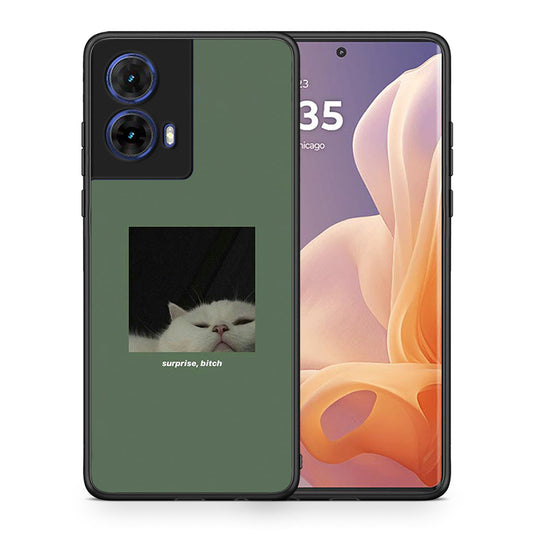 Θήκη Motorola Moto G85 Bitch Surprise από τη Smartfits με σχέδιο στο πίσω μέρος και μαύρο περίβλημα | Motorola Moto G85 Bitch Surprise case with colorful back and black bezels