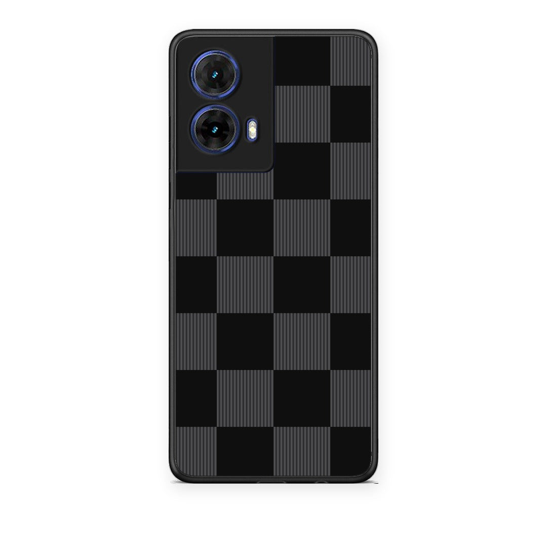 Θήκη Motorola Moto G85 Black and Charcoal Striped Checks από τη Smartfits με σχέδιο στο πίσω μέρος και μαύρο περίβλημα | Motorola Moto G85 Black and Charcoal Striped Checks case with colorful back and black bezels