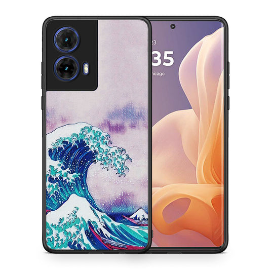 Θήκη Motorola Moto G85 Blue Waves από τη Smartfits με σχέδιο στο πίσω μέρος και μαύρο περίβλημα | Motorola Moto G85 Blue Waves case with colorful back and black bezels