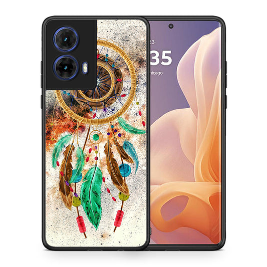 Θήκη Motorola Moto G85 DreamCatcher Boho από τη Smartfits με σχέδιο στο πίσω μέρος και μαύρο περίβλημα | Motorola Moto G85 DreamCatcher Boho case with colorful back and black bezels