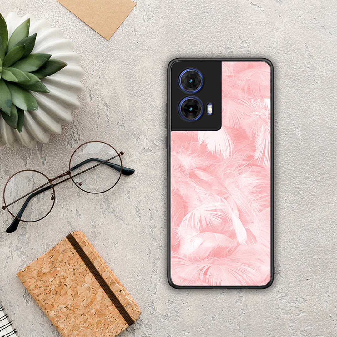 Boho Pink Feather - Motorola Moto G85 θήκη