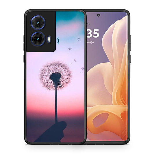 Θήκη Motorola Moto G85 Wish Boho από τη Smartfits με σχέδιο στο πίσω μέρος και μαύρο περίβλημα | Motorola Moto G85 Wish Boho case with colorful back and black bezels