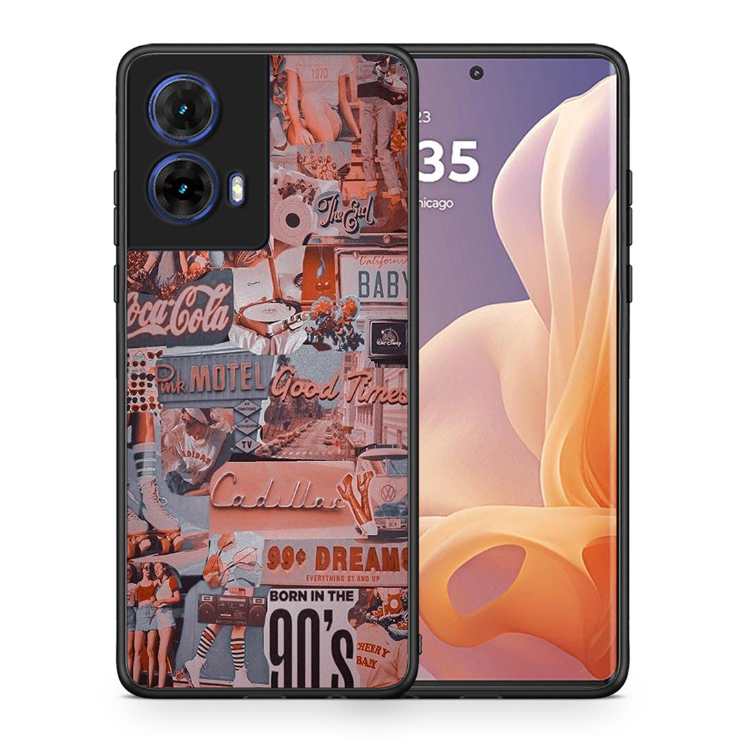 Θήκη Motorola Moto G85 Born In 90s από τη Smartfits με σχέδιο στο πίσω μέρος και μαύρο περίβλημα | Motorola Moto G85 Born In 90s case with colorful back and black bezels