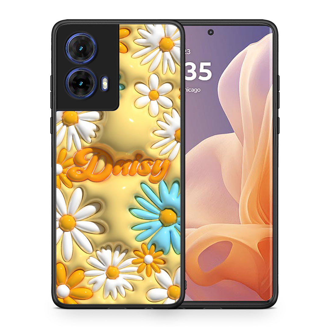 Θήκη Motorola Moto G85 Bubble Daisies από τη Smartfits με σχέδιο στο πίσω μέρος και μαύρο περίβλημα | Motorola Moto G85 Bubble Daisies case with colorful back and black bezels