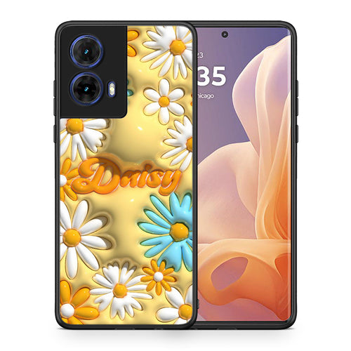 Θήκη Motorola Moto G85 Bubble Daisies από τη Smartfits με σχέδιο στο πίσω μέρος και μαύρο περίβλημα | Motorola Moto G85 Bubble Daisies case with colorful back and black bezels