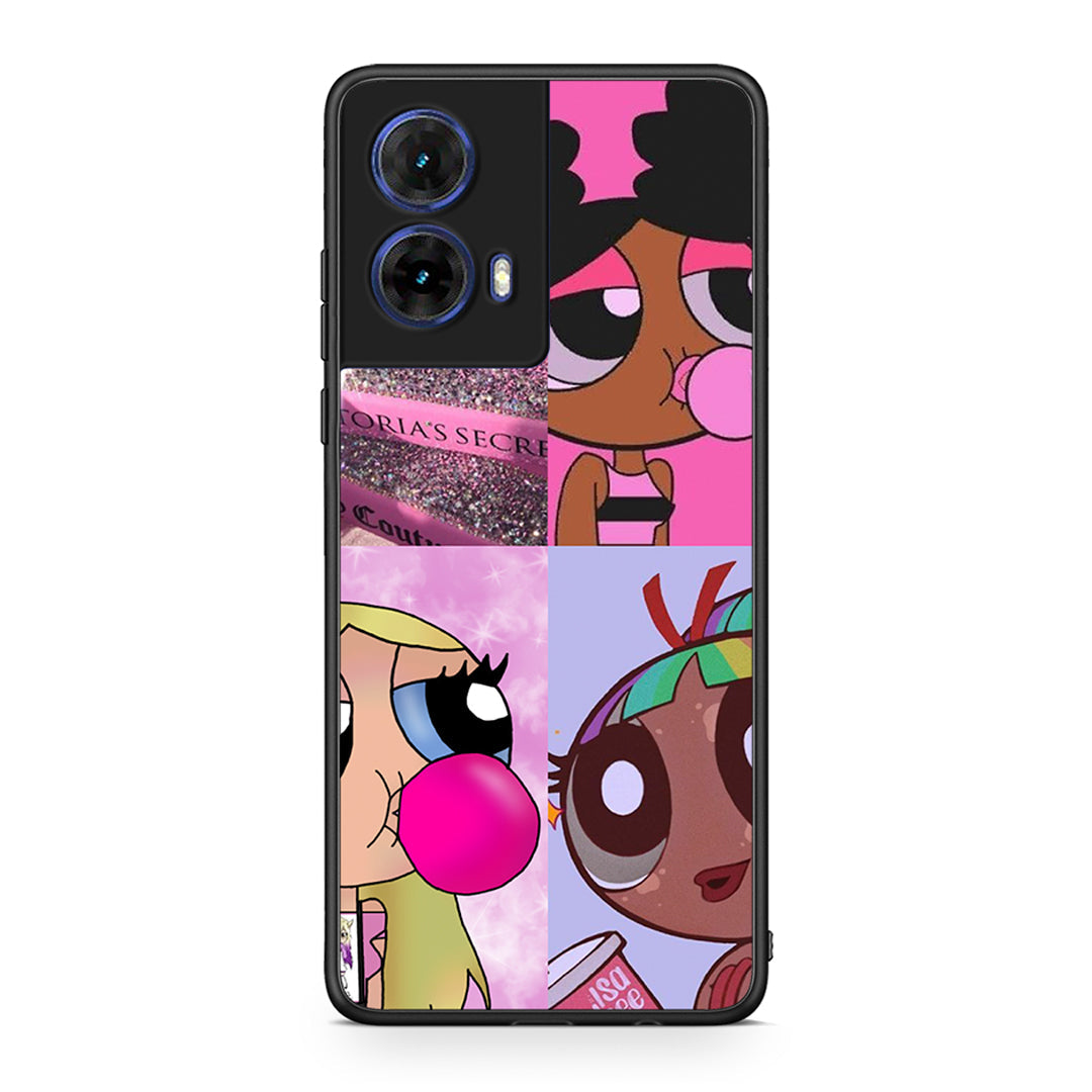 Motorola Moto G85 Bubble Girls Θήκη Αγίου Βαλεντίνου από τη Smartfits με σχέδιο στο πίσω μέρος και μαύρο περίβλημα | Smartphone case with colorful back and black bezels by Smartfits