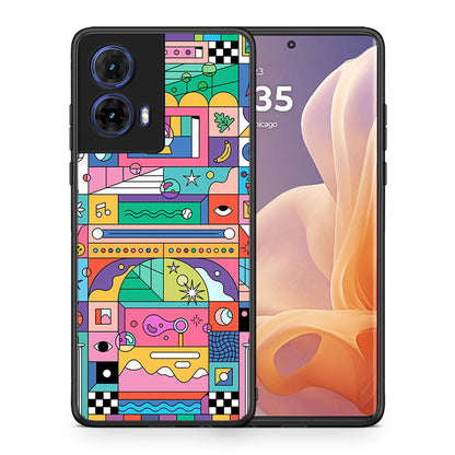 Θήκη Motorola Moto G85 Bubbles Soap από τη Smartfits με σχέδιο στο πίσω μέρος και μαύρο περίβλημα | Motorola Moto G85 Bubbles Soap case with colorful back and black bezels