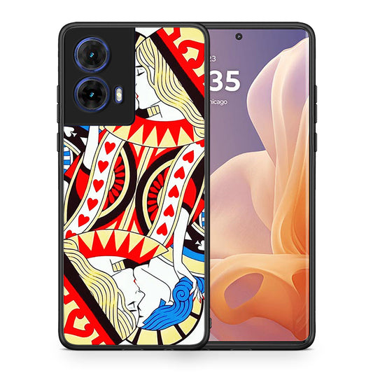 Θήκη Motorola Moto G85 Card Love από τη Smartfits με σχέδιο στο πίσω μέρος και μαύρο περίβλημα | Motorola Moto G85 Card Love case with colorful back and black bezels