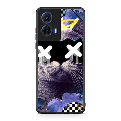 Motorola Moto G85 Cat Collage θήκη από τη Smartfits με σχέδιο στο πίσω μέρος και μαύρο περίβλημα | Smartphone case with colorful back and black bezels by Smartfits