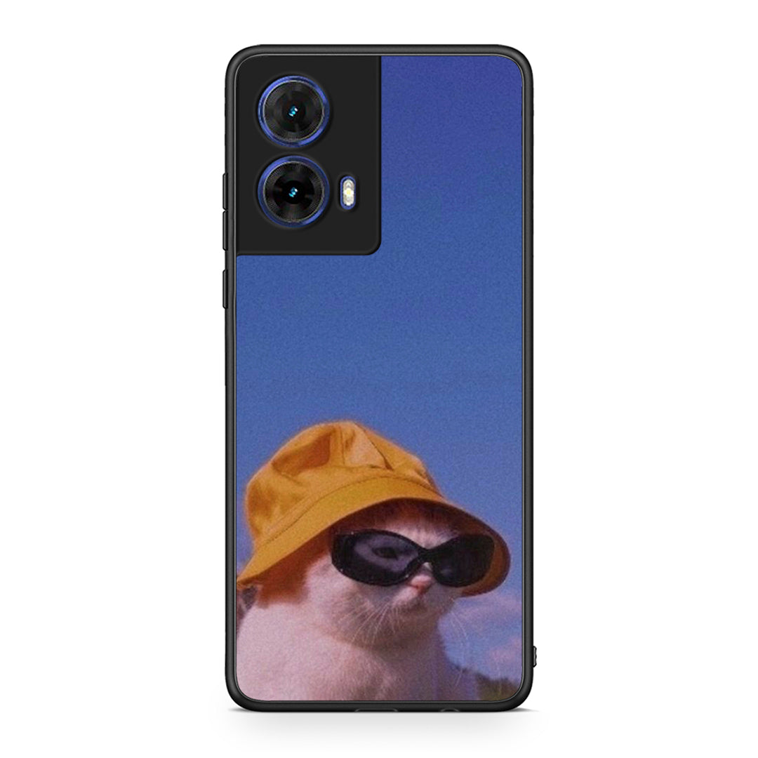 Motorola Moto G85 Cat Diva θήκη από τη Smartfits με σχέδιο στο πίσω μέρος και μαύρο περίβλημα | Smartphone case with colorful back and black bezels by Smartfits