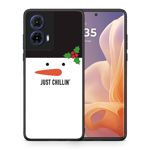 Θήκη Motorola Moto G85 Christmas Chillin από τη Smartfits με σχέδιο στο πίσω μέρος και μαύρο περίβλημα | Motorola Moto G85 Christmas Chillin case with colorful back and black bezels