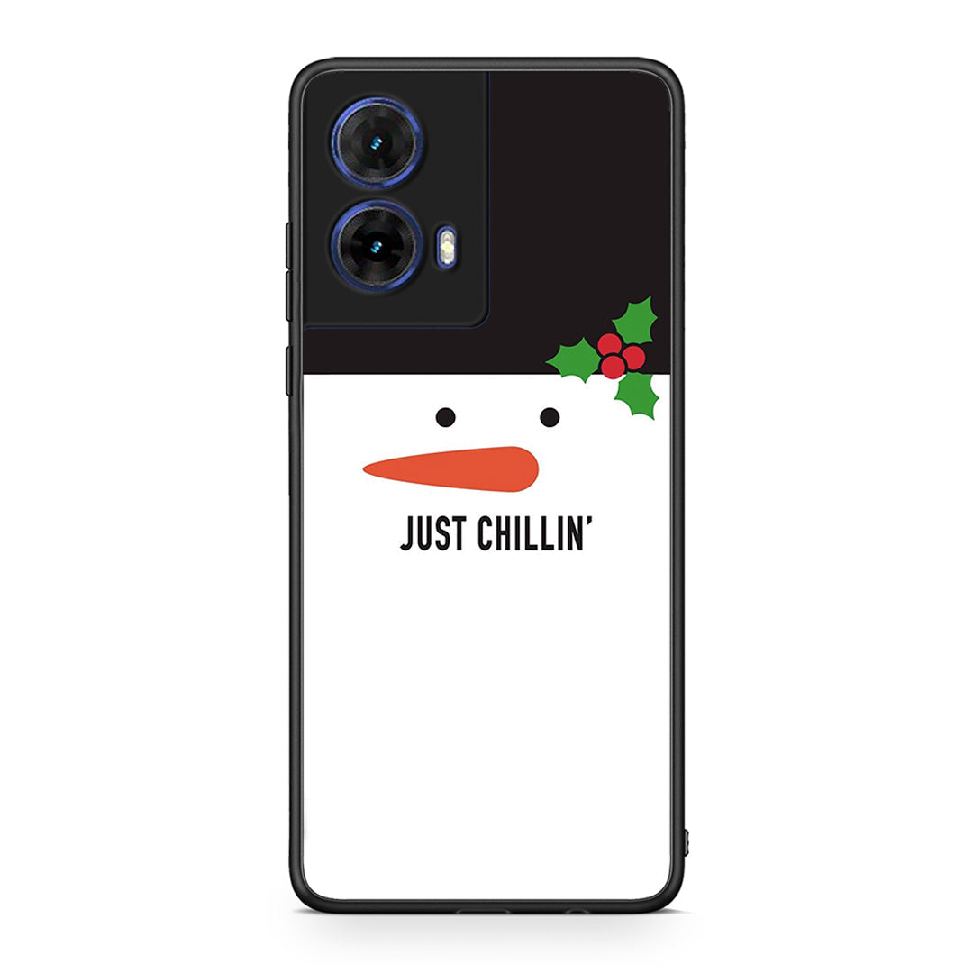 Motorola Moto G85 Christmas Chillin θήκη από τη Smartfits με σχέδιο στο πίσω μέρος και μαύρο περίβλημα | Smartphone case with colorful back and black bezels by Smartfits
