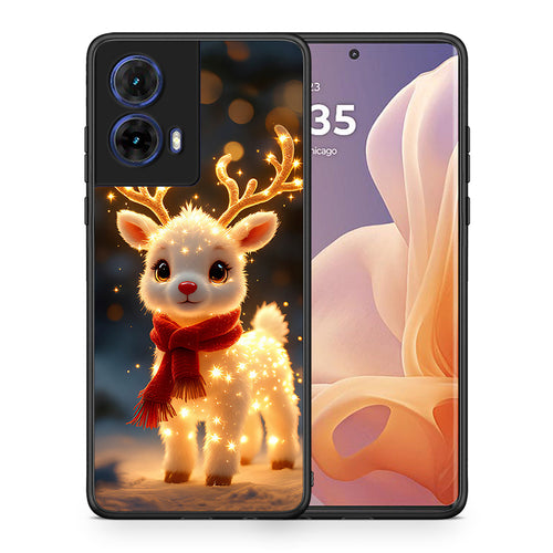 Θήκη Motorola Moto G85 Christmas Cutie από τη Smartfits με σχέδιο στο πίσω μέρος και μαύρο περίβλημα | Motorola Moto G85 Christmas Cutie case with colorful back and black bezels