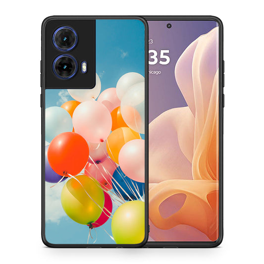 Θήκη Motorola Moto G85 Colorful Balloons από τη Smartfits με σχέδιο στο πίσω μέρος και μαύρο περίβλημα | Motorola Moto G85 Colorful Balloons case with colorful back and black bezels