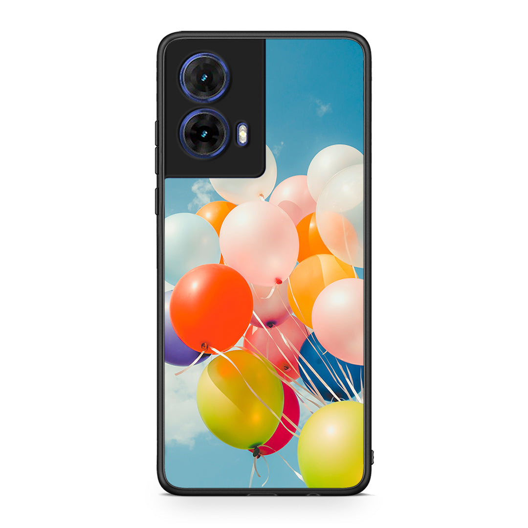 Motorola Moto G85 Colorful Balloons θήκη από τη Smartfits με σχέδιο στο πίσω μέρος και μαύρο περίβλημα | Smartphone case with colorful back and black bezels by Smartfits