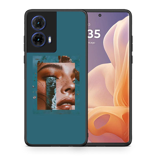 Θήκη Motorola Moto G85 Cry An Ocean από τη Smartfits με σχέδιο στο πίσω μέρος και μαύρο περίβλημα | Motorola Moto G85 Cry An Ocean case with colorful back and black bezels