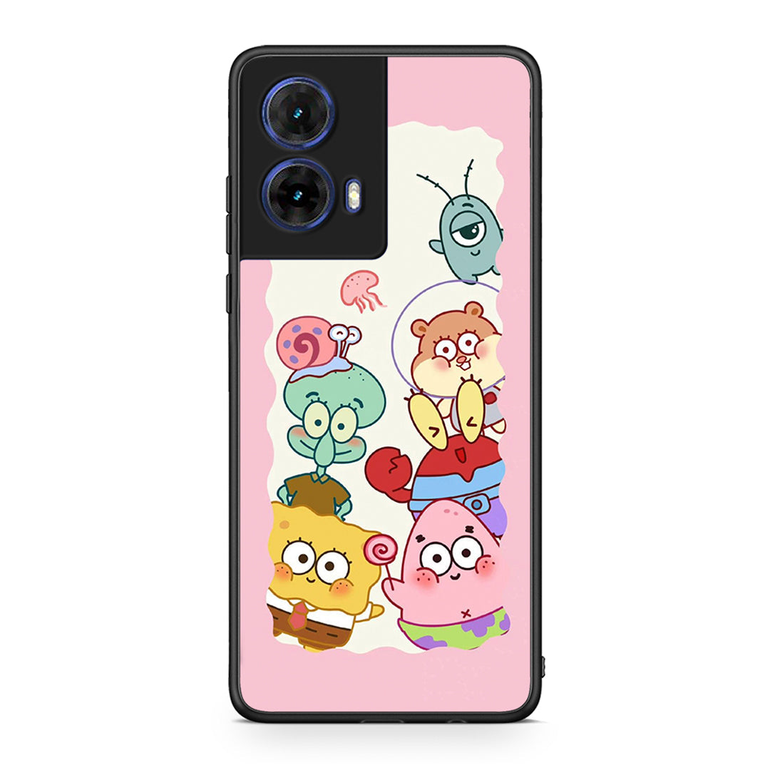 Motorola Moto G85 Cute Companion θήκη από τη Smartfits με σχέδιο στο πίσω μέρος και μαύρο περίβλημα | Smartphone case with colorful back and black bezels by Smartfits