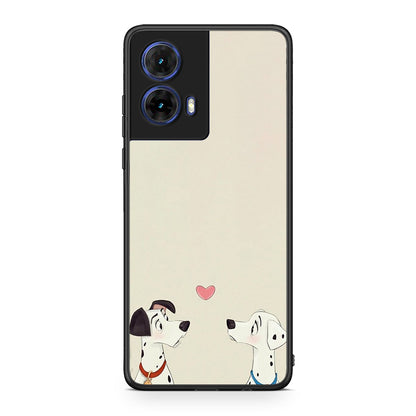 Motorola Moto G85 Dalmatians Love θήκη από τη Smartfits με σχέδιο στο πίσω μέρος και μαύρο περίβλημα | Smartphone case with colorful back and black bezels by Smartfits
