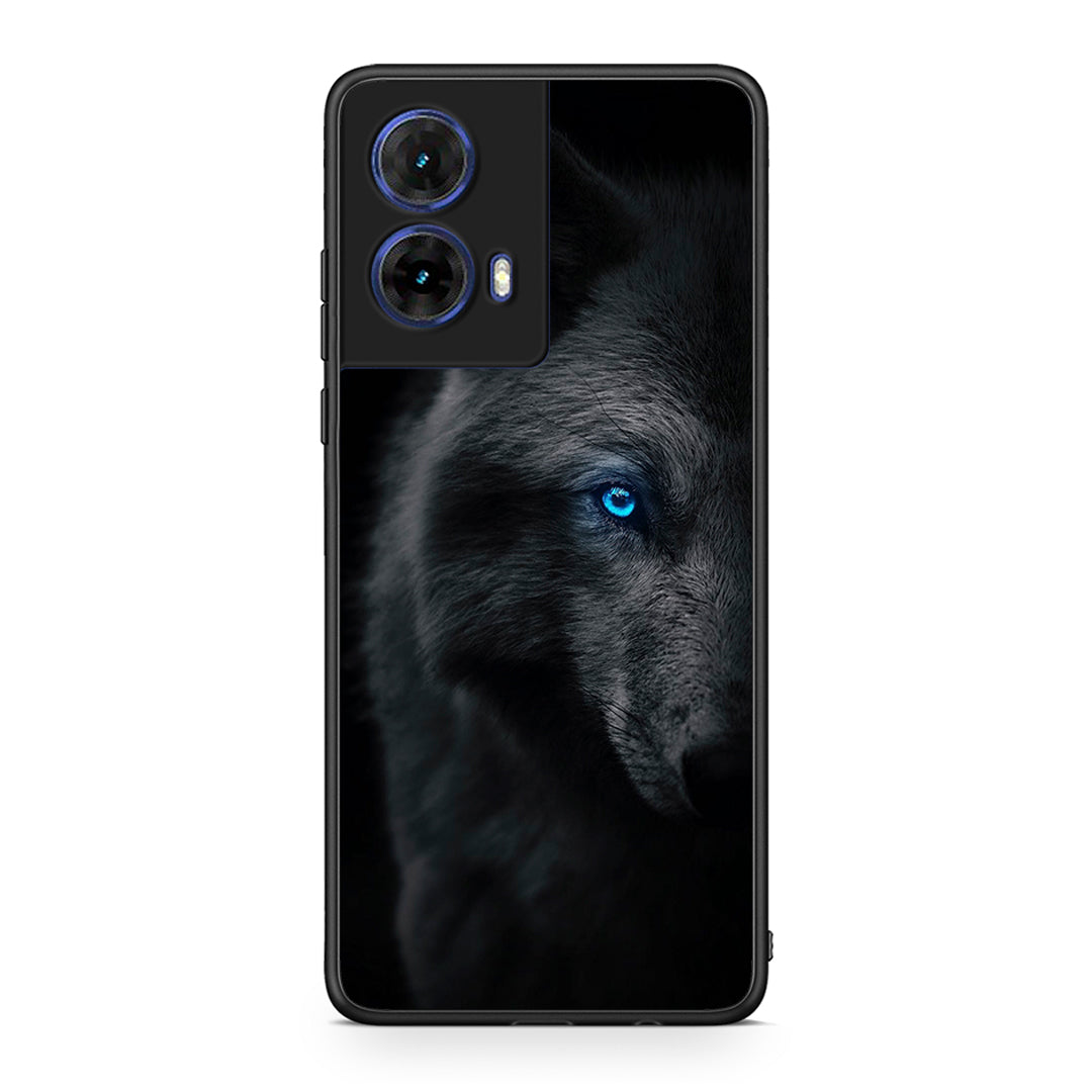 Motorola Moto G85 Dark Wolf θήκη από τη Smartfits με σχέδιο στο πίσω μέρος και μαύρο περίβλημα | Smartphone case with colorful back and black bezels by Smartfits