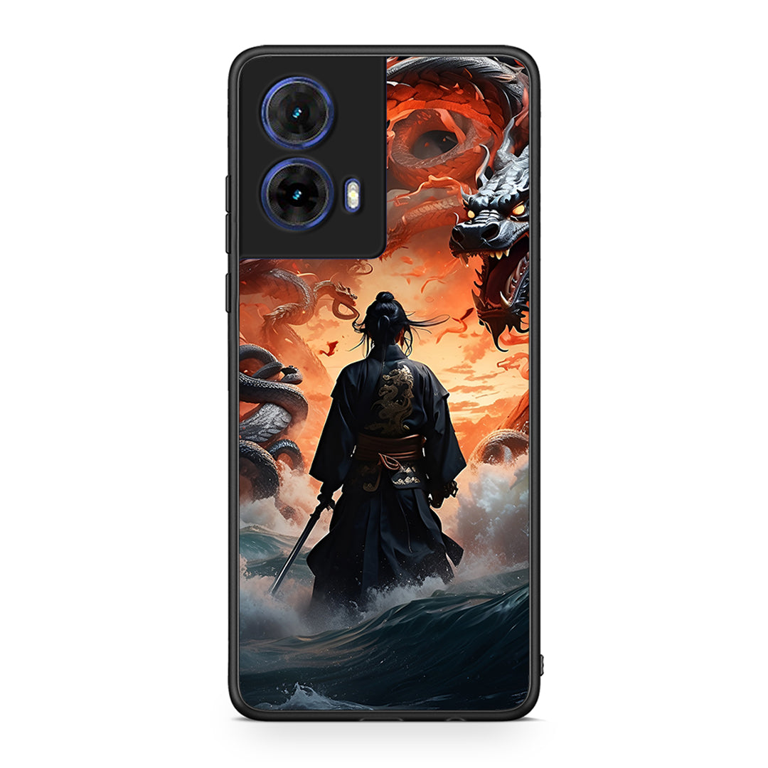 Motorola Moto G85 Dragons Fight θήκη από τη Smartfits με σχέδιο στο πίσω μέρος και μαύρο περίβλημα | Smartphone case with colorful back and black bezels by Smartfits