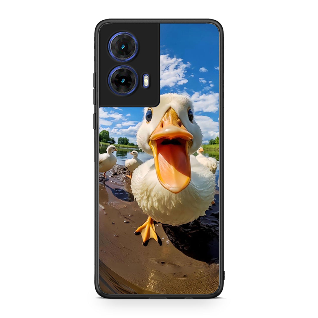 Motorola Moto G85 Duck Face θήκη από τη Smartfits με σχέδιο στο πίσω μέρος και μαύρο περίβλημα | Smartphone case with colorful back and black bezels by Smartfits