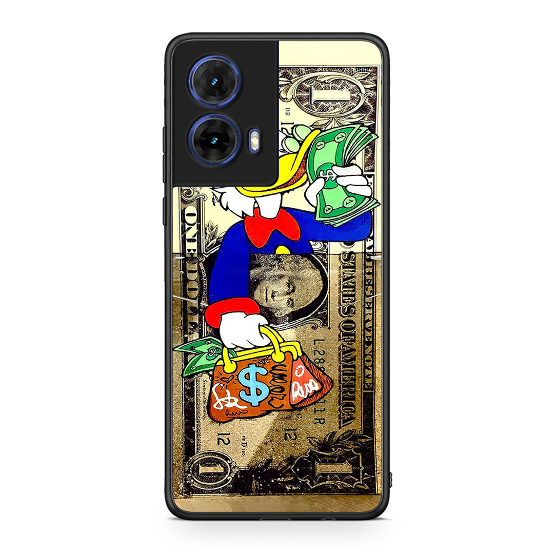 Motorola Moto G85 Duck Money Θήκη από τη Smartfits με σχέδιο στο πίσω μέρος και μαύρο περίβλημα | Smartphone case with colorful back and black bezels by Smartfits