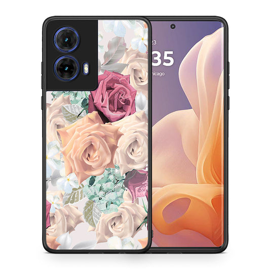 Θήκη Motorola Moto G85 Bouquet Floral από τη Smartfits με σχέδιο στο πίσω μέρος και μαύρο περίβλημα | Motorola Moto G85 Bouquet Floral case with colorful back and black bezels