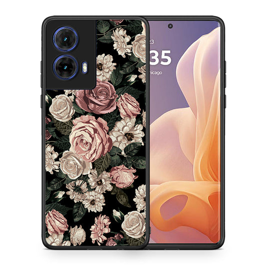 Θήκη Motorola Moto G85 Wild Roses Flower από τη Smartfits με σχέδιο στο πίσω μέρος και μαύρο περίβλημα | Motorola Moto G85 Wild Roses Flower case with colorful back and black bezels