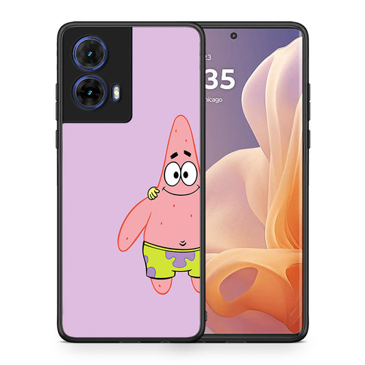 Θήκη Motorola Moto G85 Friends Patrick από τη Smartfits με σχέδιο στο πίσω μέρος και μαύρο περίβλημα | Motorola Moto G85 Friends Patrick case with colorful back and black bezels