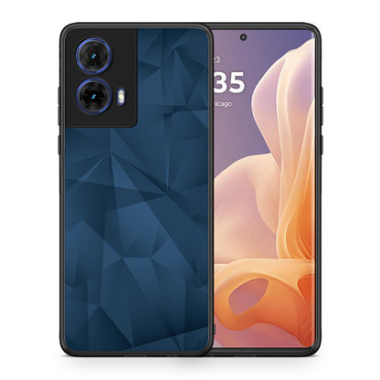 Θήκη Motorola Moto G85 Blue Abstract Geometric από τη Smartfits με σχέδιο στο πίσω μέρος και μαύρο περίβλημα | Motorola Moto G85 Blue Abstract Geometric case with colorful back and black bezels
