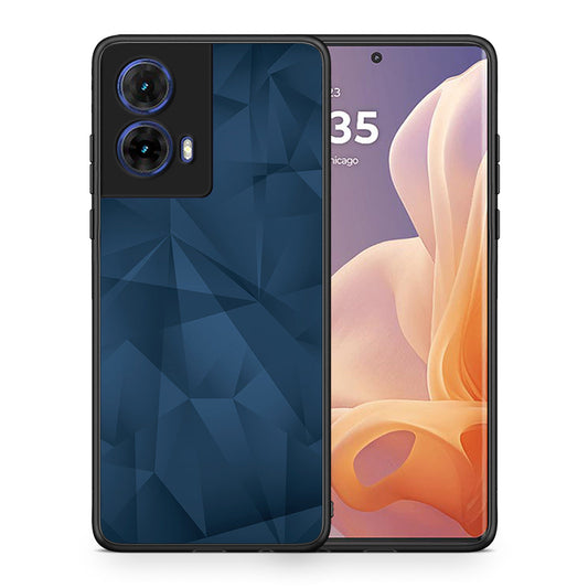Θήκη Motorola Moto G85 Blue Abstract Geometric από τη Smartfits με σχέδιο στο πίσω μέρος και μαύρο περίβλημα | Motorola Moto G85 Blue Abstract Geometric case with colorful back and black bezels