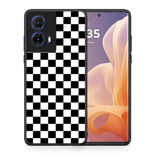 Θήκη Motorola Moto G85 Squares Geometric από τη Smartfits με σχέδιο στο πίσω μέρος και μαύρο περίβλημα | Motorola Moto G85 Squares Geometric case with colorful back and black bezels