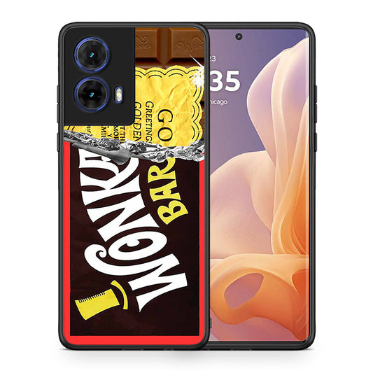 Θήκη Motorola Moto G85 Golden Ticket από τη Smartfits με σχέδιο στο πίσω μέρος και μαύρο περίβλημα | Motorola Moto G85 Golden Ticket case with colorful back and black bezels