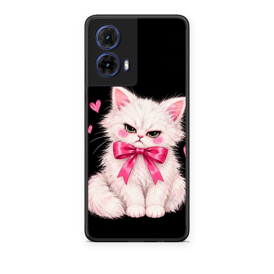 Θήκη Motorola Moto G85 Grumpy Party Kitten on Black από τη Smartfits με σχέδιο στο πίσω μέρος και μαύρο περίβλημα | Motorola Moto G85 Grumpy Party Kitten on Black case with colorful back and black bezels