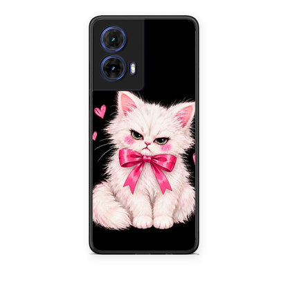 Θήκη Motorola Moto G85 Grumpy Party Kitten on Black από τη Smartfits με σχέδιο στο πίσω μέρος και μαύρο περίβλημα | Motorola Moto G85 Grumpy Party Kitten on Black case with colorful back and black bezels
