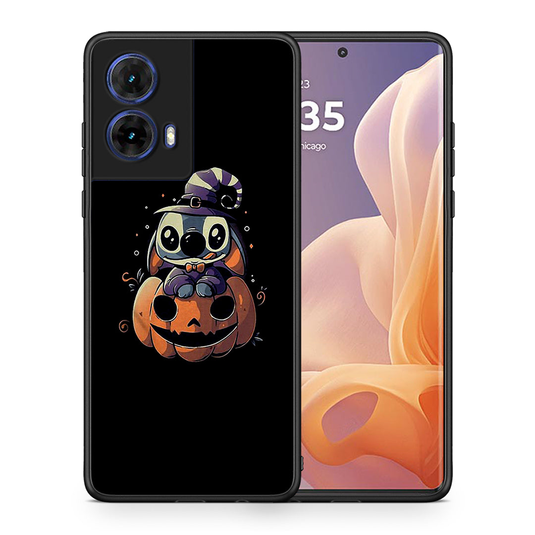 Θήκη Motorola Moto G85 Halloween Stitch από τη Smartfits με σχέδιο στο πίσω μέρος και μαύρο περίβλημα | Motorola Moto G85 Halloween Stitch case with colorful back and black bezels