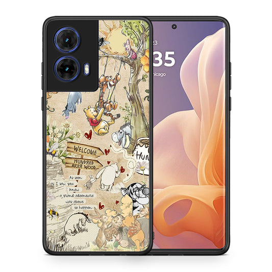 Θήκη Motorola Moto G85 Happy Friends από τη Smartfits με σχέδιο στο πίσω μέρος και μαύρο περίβλημα | Motorola Moto G85 Happy Friends case with colorful back and black bezels