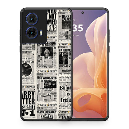 Θήκη Motorola Moto G85 Harry Paper από τη Smartfits με σχέδιο στο πίσω μέρος και μαύρο περίβλημα | Motorola Moto G85 Harry Paper case with colorful back and black bezels