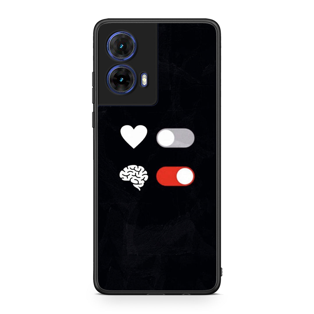 Motorola Moto G85 Heart Vs Brain Θήκη Αγίου Βαλεντίνου από τη Smartfits με σχέδιο στο πίσω μέρος και μαύρο περίβλημα | Smartphone case with colorful back and black bezels by Smartfits