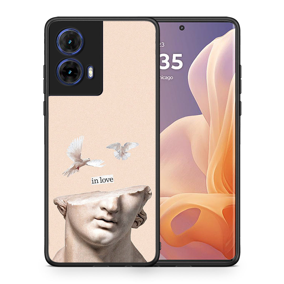 Θήκη Motorola Moto G85 In Love από τη Smartfits με σχέδιο στο πίσω μέρος και μαύρο περίβλημα | Motorola Moto G85 In Love case with colorful back and black bezels