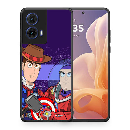 Θήκη Motorola Moto G85 Infinity Story από τη Smartfits με σχέδιο στο πίσω μέρος και μαύρο περίβλημα | Motorola Moto G85 Infinity Story case with colorful back and black bezels