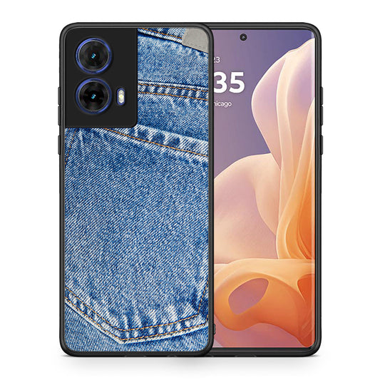 Θήκη Motorola Moto G85 Jeans Pocket από τη Smartfits με σχέδιο στο πίσω μέρος και μαύρο περίβλημα | Motorola Moto G85 Jeans Pocket case with colorful back and black bezels