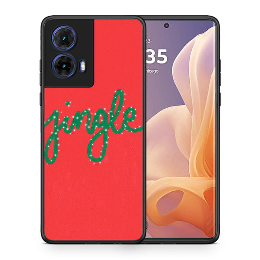 Θήκη Motorola Moto G85 Jingle Xmas από τη Smartfits με σχέδιο στο πίσω μέρος και μαύρο περίβλημα | Motorola Moto G85 Jingle Xmas case with colorful back and black bezels