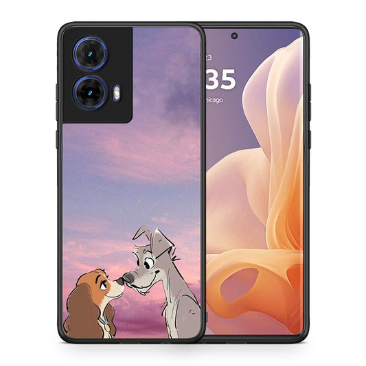 Θήκη Motorola Moto G85 Lady And Tramp από τη Smartfits με σχέδιο στο πίσω μέρος και μαύρο περίβλημα | Motorola Moto G85 Lady And Tramp case with colorful back and black bezels