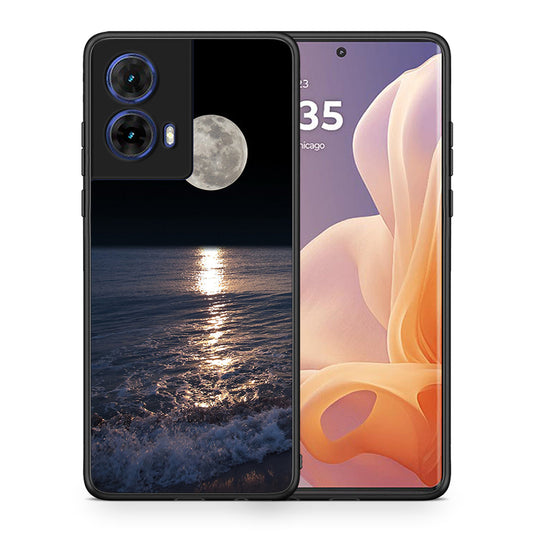 Θήκη Motorola Moto G85 Moon Landscape από τη Smartfits με σχέδιο στο πίσω μέρος και μαύρο περίβλημα | Motorola Moto G85 Moon Landscape case with colorful back and black bezels